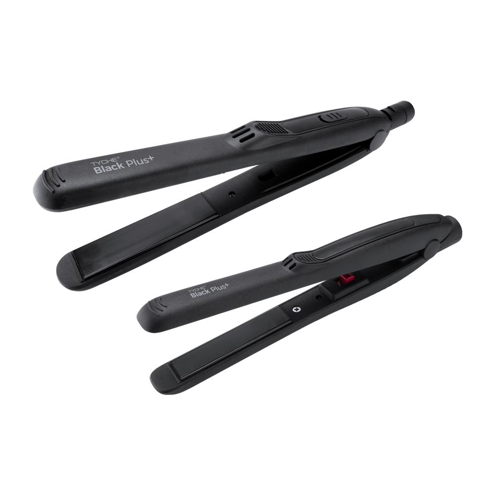 Tyche Black Ceramic Flat Iron 1" and 1/2" Combo #TB200 (2PC)
