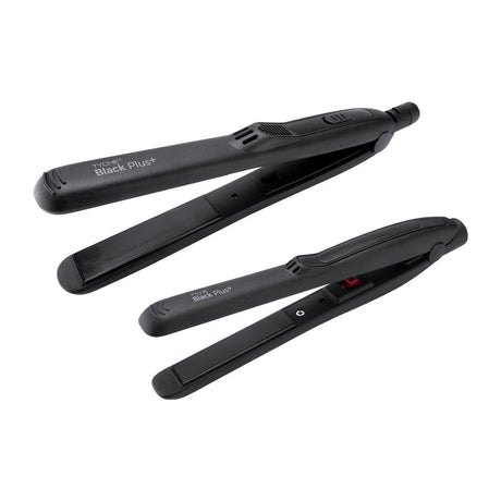 Tyche Black Ceramic Flat Iron 1" and 1/2" Combo #TB200 (2PC)