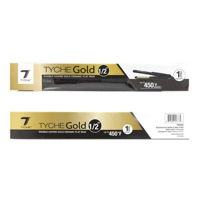 Tyche 1/2" Gold Coated Ceramic Flat Iron #TG050 (PC)