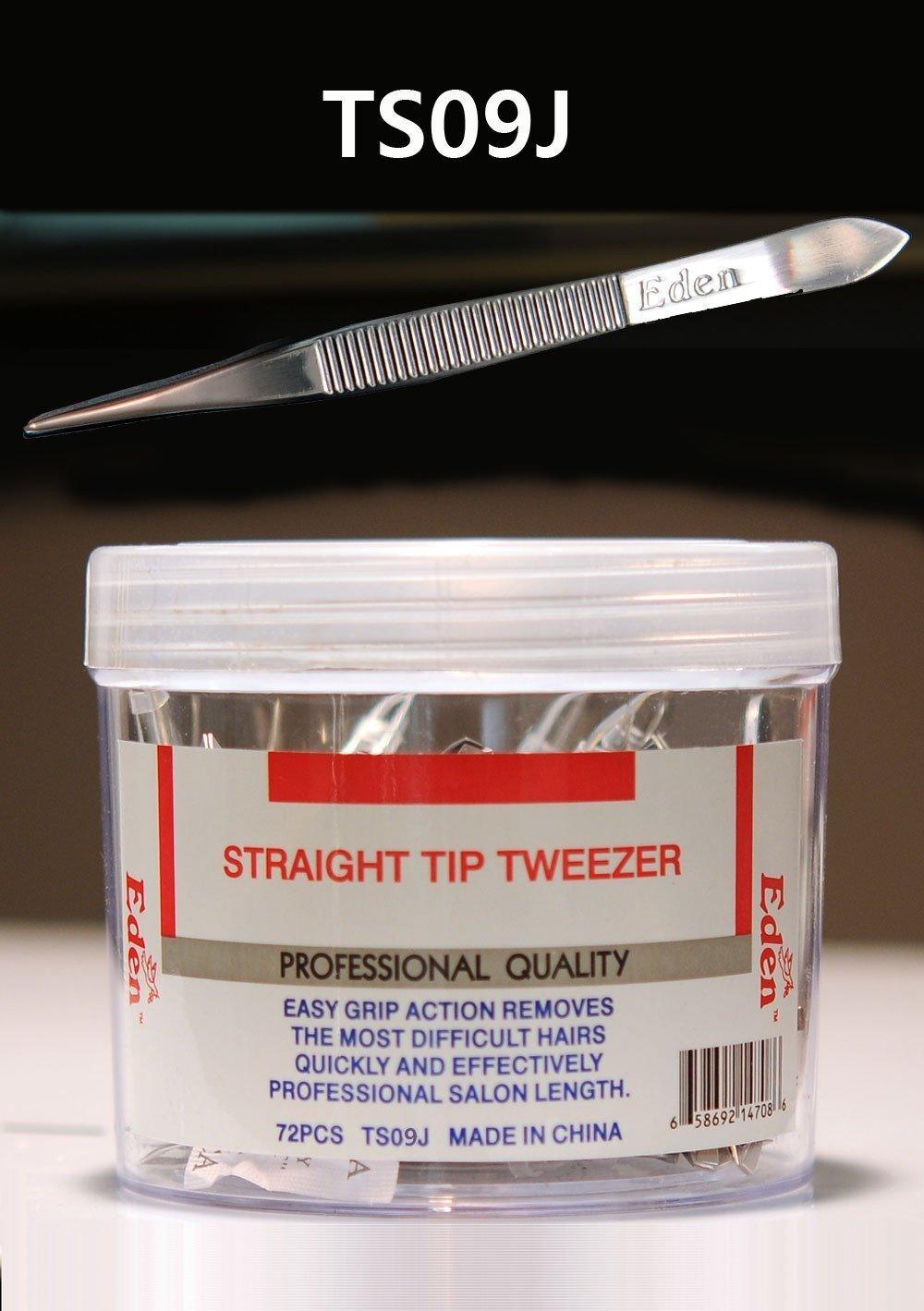 #Ts09J Eden Stainless Point Tweezer 72Pc (Jar)