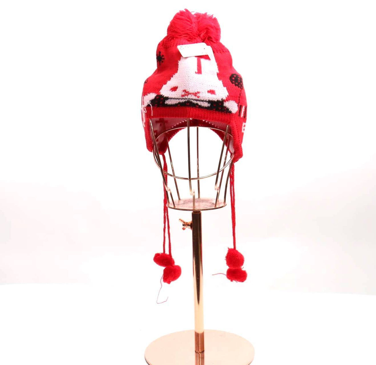 Kids Bunny Pom Pom Beanie with Strap #AACG0699 (PC)