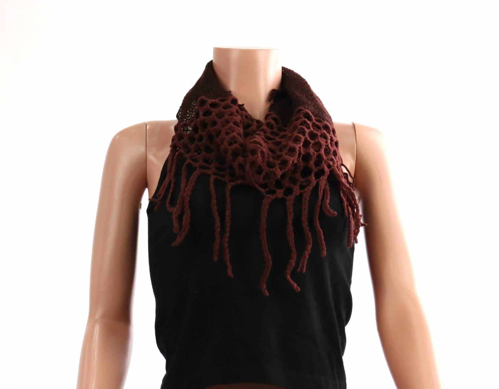 Two-tone Infinity Scarf with Frills #AANG1215 (PC)