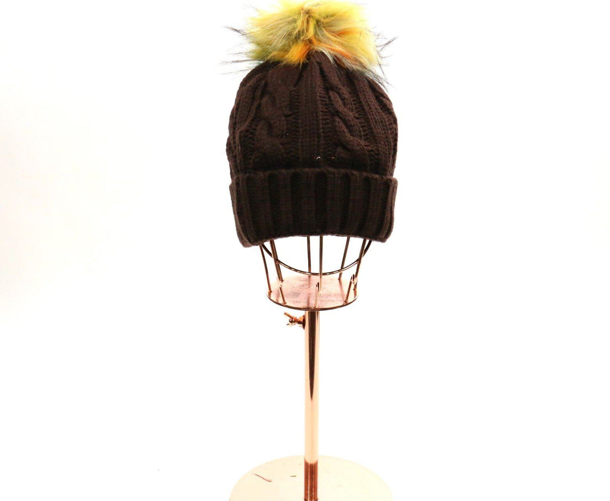 Knitted Tie Dye Pom Pom Beanie #AO322 (PC)