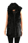 Furry Hooded Sleeveless Jacket #AO6143BK (PC)