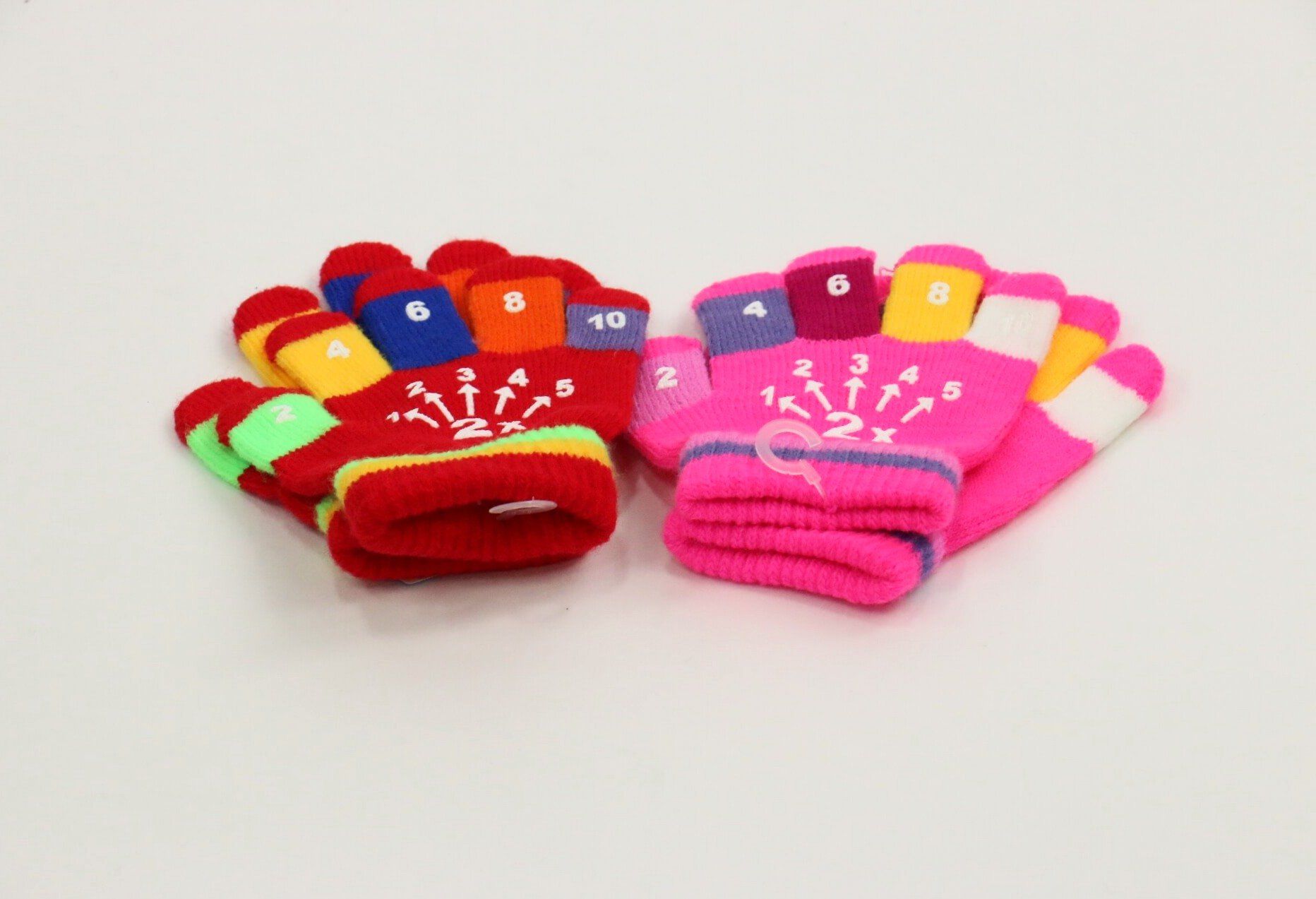 Toddlers Multicolor Numbered Gloves / Assort #BGV29004H (12PC)