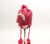 Knitted Rhinestone/Pearl Flower Pom Pom Beanie #FLOBEA3 (PC)