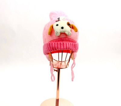 Kids Puppy Design Pom Pom Beanie #HNHT1168S (PC)