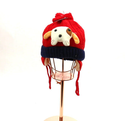 Kids Puppy Design Pom Pom Beanie #HNHT1168S (PC)