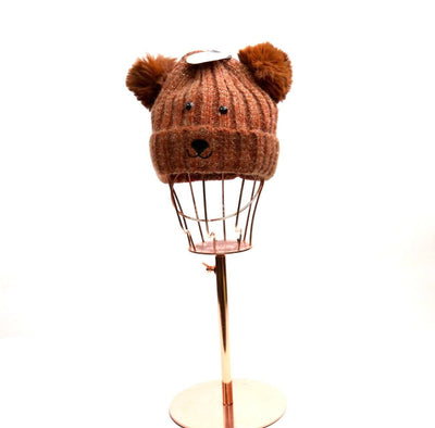 Teddy Bear Pom Pom Beanie #HT1040 (PC)