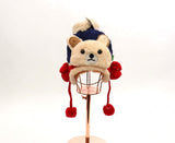 Kids Teddy Bear Pom Pom Beanie #HT713 (PC)
