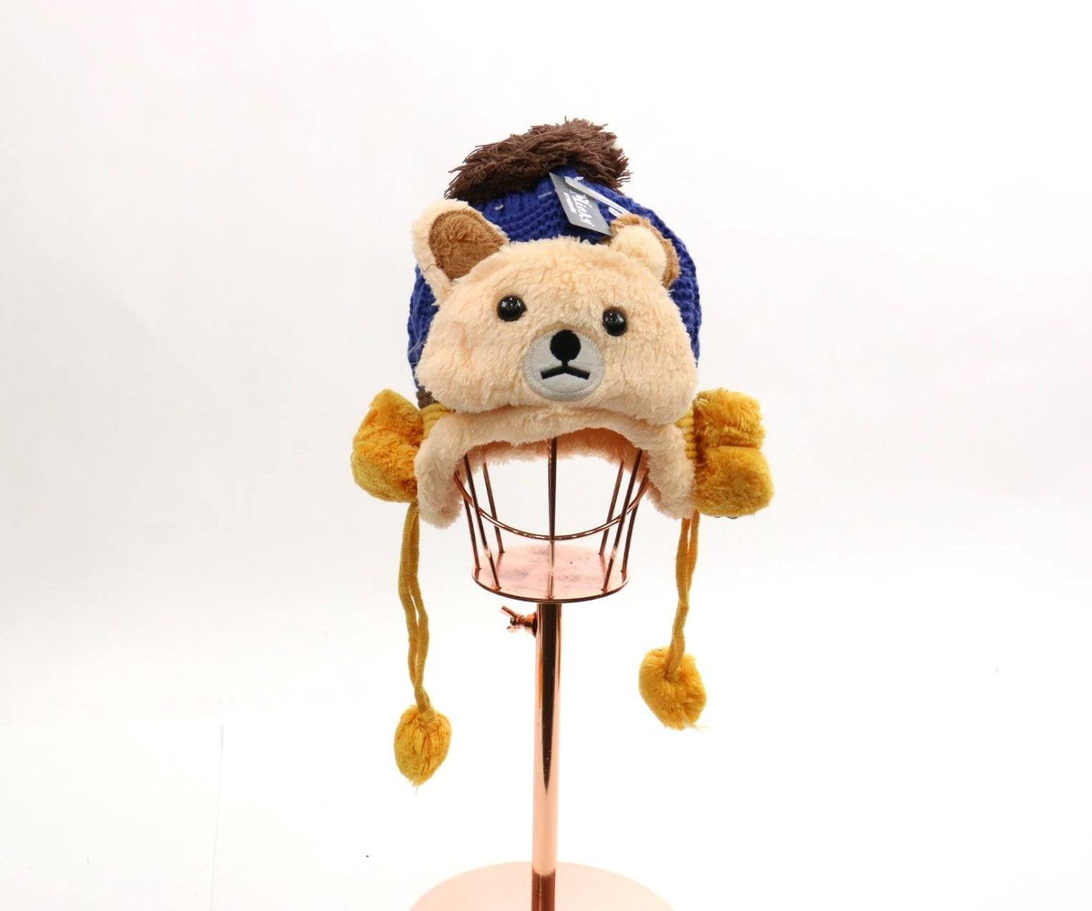 Kids Teddy Bear Pom Pom Beanie #HT713 (PC)