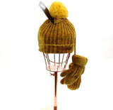Kids Plush Pom Pom Beanie / Glove Set #KSET4061 (PC)