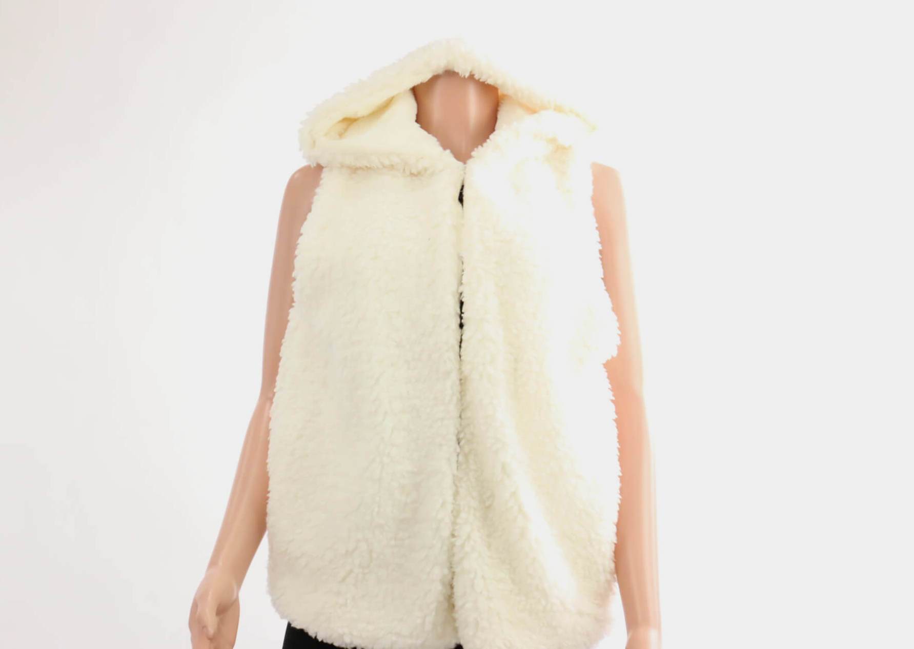 Hooded Furry Sleeveless Jacket #PC106 (PC)