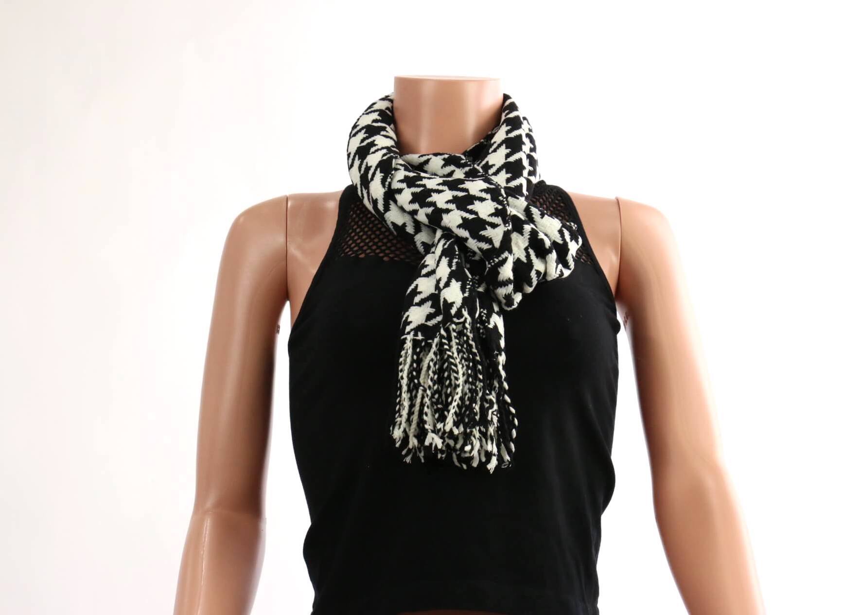 Scarf with Frills / Houndstooth #SCA1HT (PC)