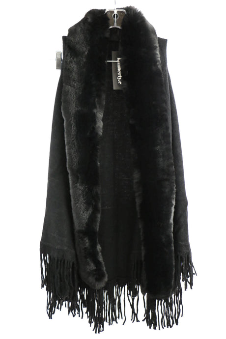 Vest Poncho with Frills and Fur Trim #VST3012 (PC)