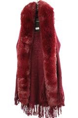 Vest Poncho with Frills and Fur Trim #VST3012 (PC)