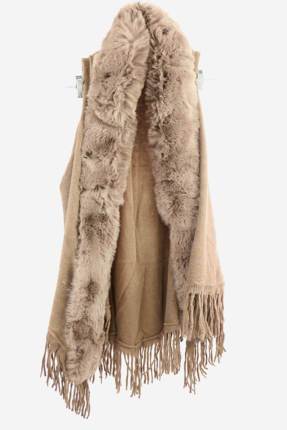 Vest Poncho with Frills and Fur Trim #VST3012 (PC)