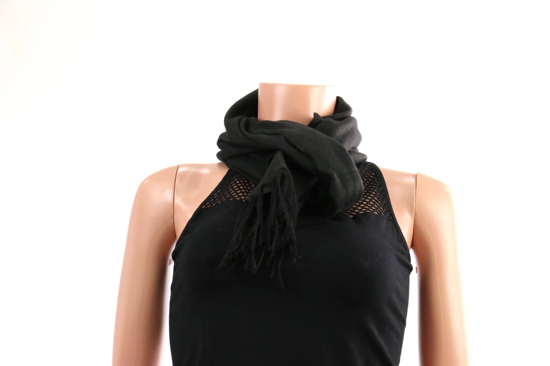 Soft Black Scarf with Frills #XSF2034 (12PC)