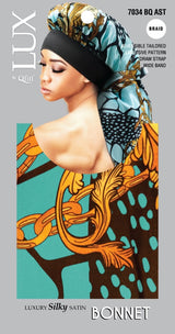 #7034 Lux Pattern Luxury Silky Satin Bonnet / Assort (6PC)