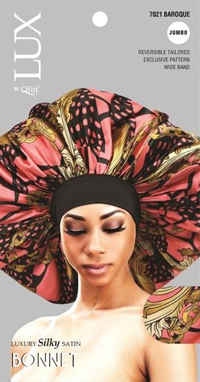 #7021 Lux Pattern Luxury Silky Satin Bonnet - (Afro) Jumbo / Assort (6PC)