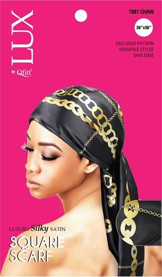 #7081 Lux Pattern Luxury Silky Satin Square Scarf - Afro / Assort (6PC)