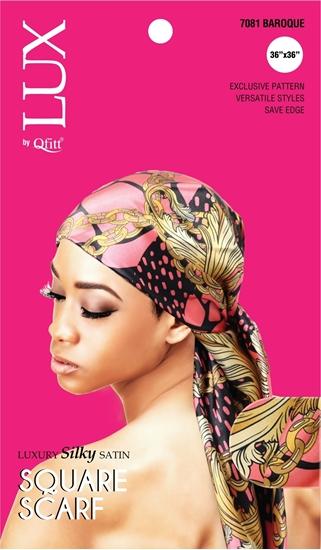 #7081 Lux Pattern Luxury Silky Satin Square Scarf - Afro / Assort (6PC)