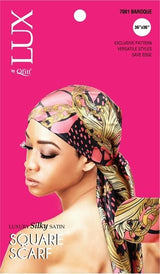 #7081 Lux Pattern Luxury Silky Satin Square Scarf - Afro / Assort (6PC)