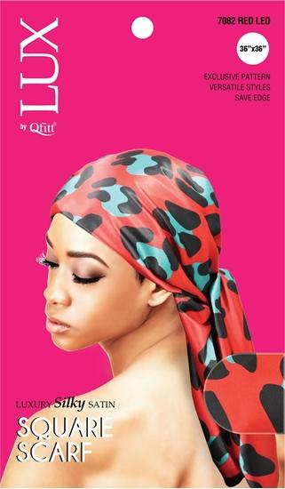 #7082 Lux Pattern Luxury Silky Satin Square Scarf - Leo / Assort (6PC)