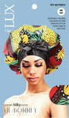 #7071 Lux Pattern Luxury Silky Satin Tie Bonnet - Afro / Assort (6PC)