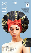 #7071 Lux Pattern Luxury Silky Satin Tie Bonnet - Afro / Assort (6PC)