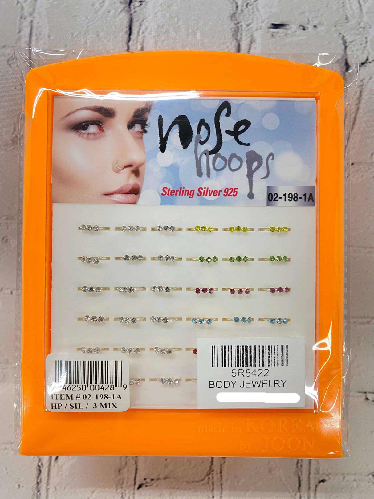 Nose Hoops Sterling Sliver Stud Assort #02-198-1A(36pc)