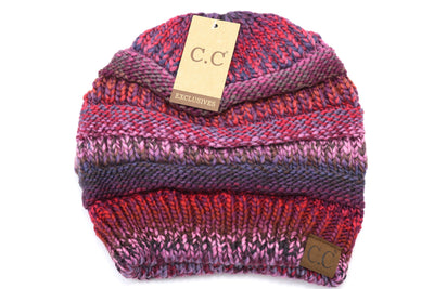 C.C. Multi Color Cable Knit Beanie #HAT705 (PC)