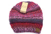 C.C. Multi Color Cable Knit Beanie #HAT705 (PC)