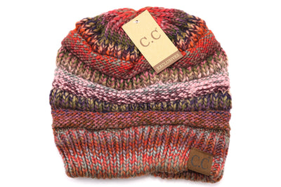 C.C. Multi Color Cable Knit Beanie #HAT705 (PC)