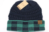 C.C. Buffalo Check Knit Beanie #HAT82 (PC)