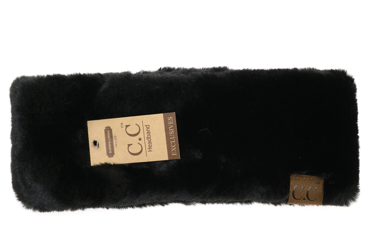 C.C. Fuzzy Lined Faux Fur Headwrap #HW715 (PC)