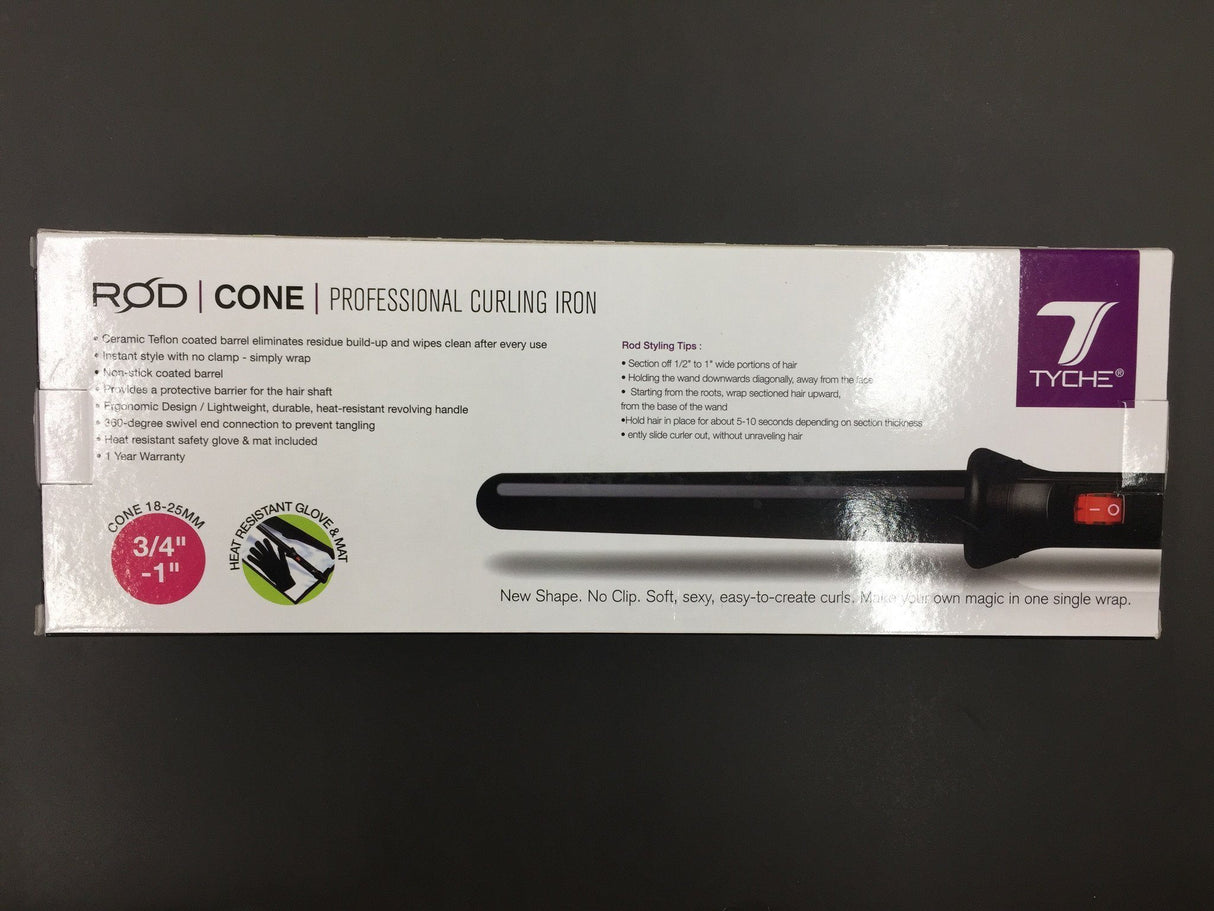 Tyche 0.75-1" Ceramic Teflon Cone Curling Iron #TCR-C
