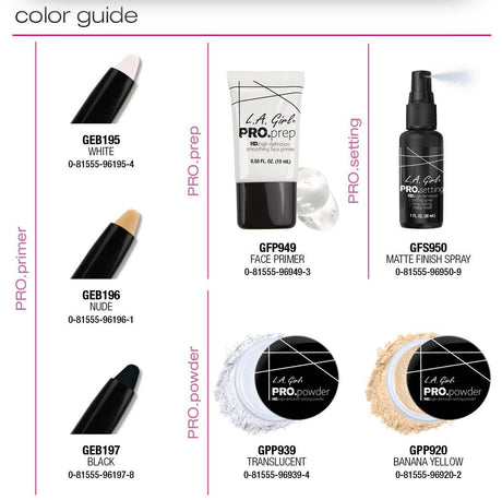 #GCD247.1 L.A. Girl Pro Prep Series Set/Display (114PC)