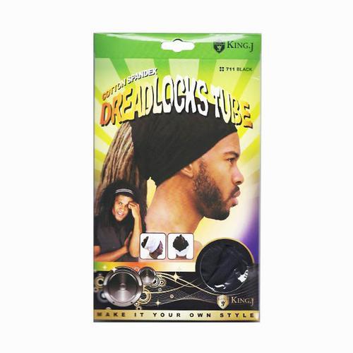 #711 Cotton Spandex Dreadlocks Tube / Black (12PC)