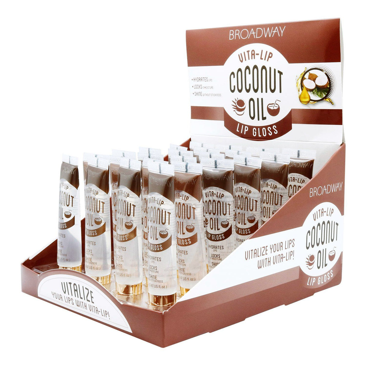Broadway Vita-Lip Lipgloss Coconut Set (48PC)