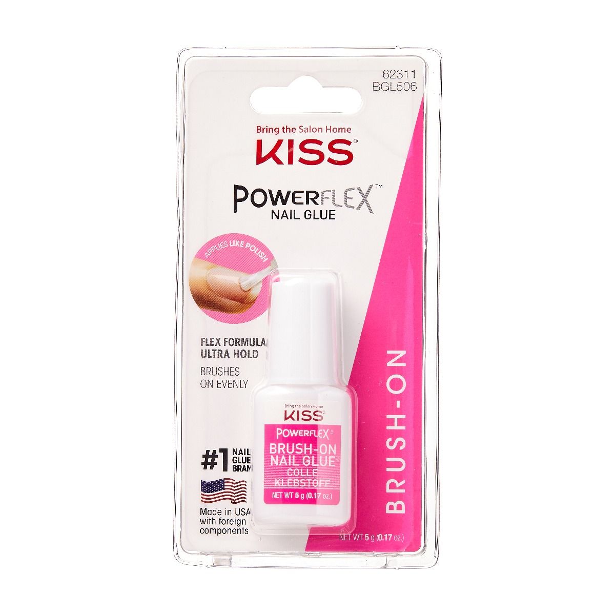#BGL506 Kiss Powerflex Brush On Nail Glue (4PC)