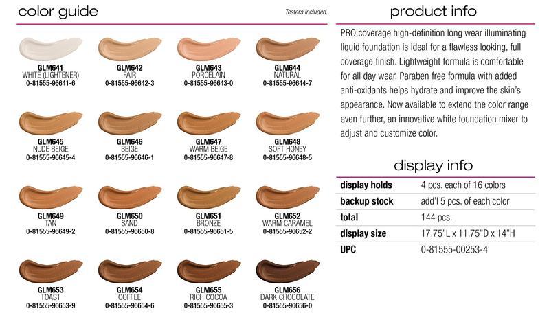 LA Girl HD Pro Coverage Foundation Set/Display #GCD253.1 (144PC)