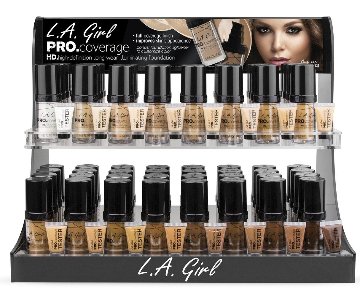 LA Girl HD Pro Coverage Foundation Set/Display #GCD253.1 (144PC)