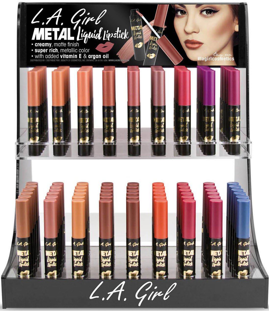 LA Girl Metal Liquid Lipstick Set/Display #GCD259.1 (216PC)