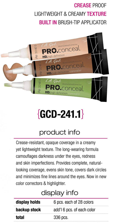 LA Girl Pro Concealer Set/Display #GCD241.1 (336PC)