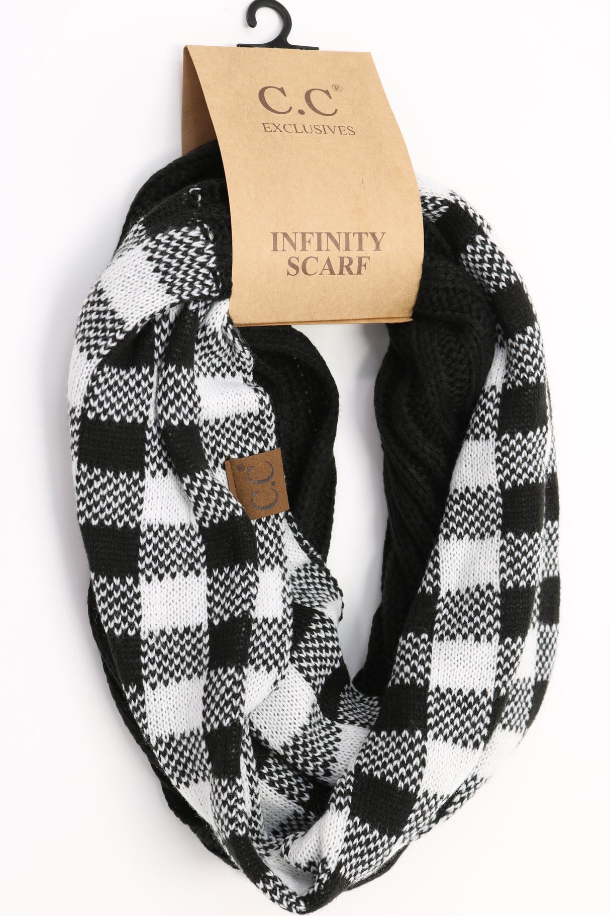 C.C. Buffalo Check Knit Infinity Scarf #SF82 (PC)
