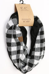 C.C. Buffalo Check Knit Infinity Scarf #SF82 (PC)