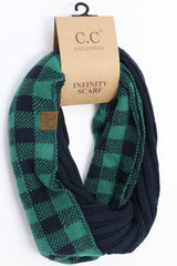C.C. Buffalo Check Knit Infinity Scarf #SF82 (PC)
