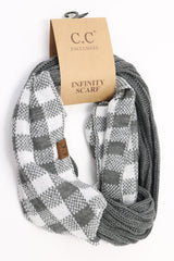 C.C. Buffalo Check Knit Infinity Scarf #SF82 (PC)