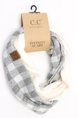 C.C. Buffalo Check Knit Infinity Scarf #SF82 (PC)